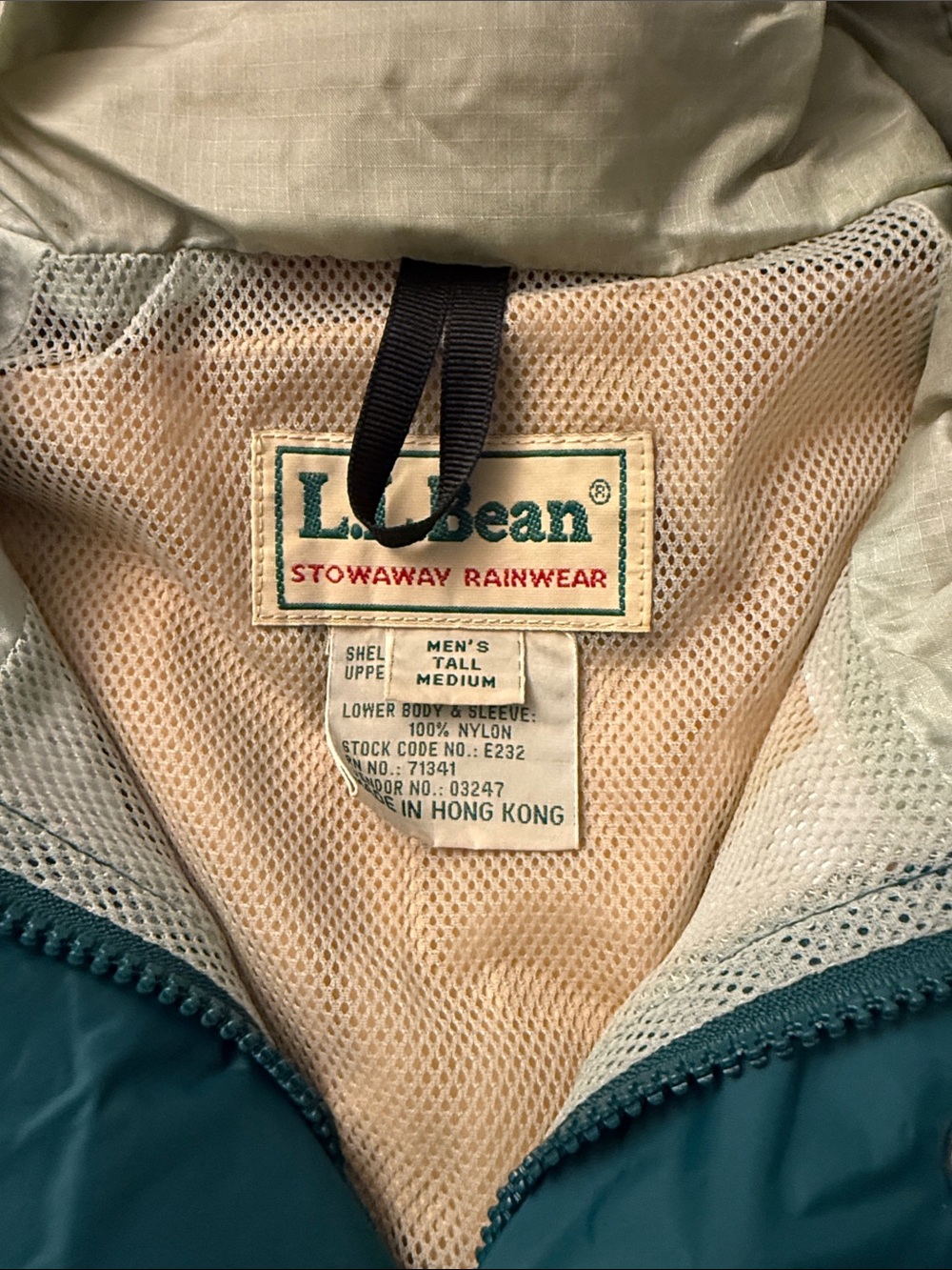 L.L. Bean Men's Teal Stowaway Ski Jacket